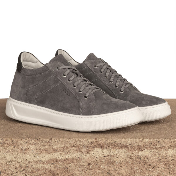 Popielate półbuty podwyższające Adam+7CM