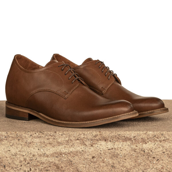 Brązowe półbuty podwyższające Victor +7CM