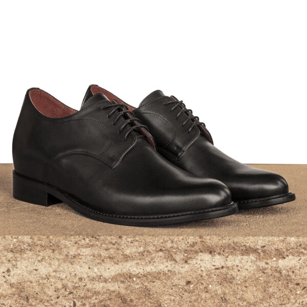 Czarne półbuty podwyższające Victor +7CM